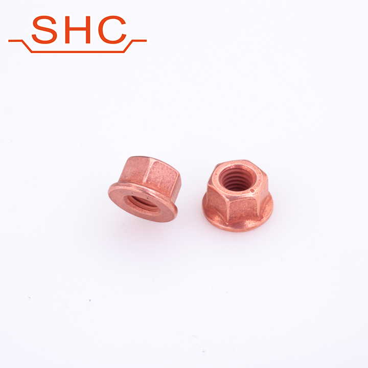Copper Nut | Exhaust Nut | Self locking nut copper plated