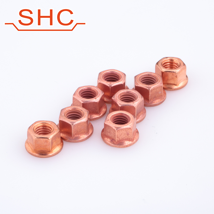 thumbnail image 2 of Copper Self-Locking Exhaust Manifold Nuts – M10 X 1.5, High-Temp, 8-Pack 2 of 3