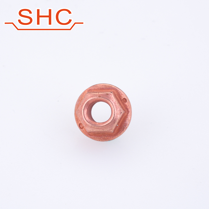 Exhaust manifold selflocking copper nut